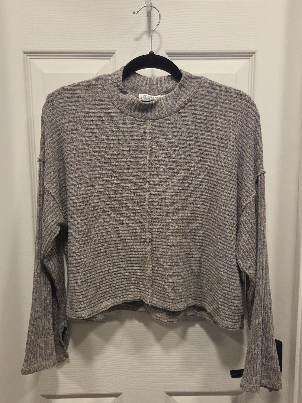 Project Social T Taupe Ribbed Knit Pullover